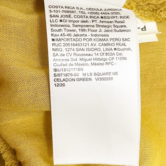 NWT Old Navy Square-Neck Tiered Swing Top Size Large Boho Blouse Mustard Yellow - Picture 11 of 12